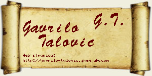 Gavrilo Talović vizit kartica